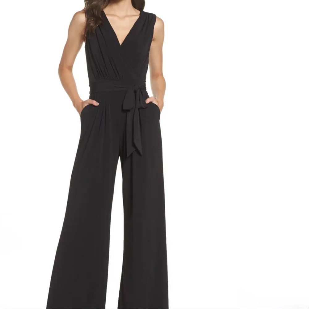Vince Camuto Faux Wrap Jersey Jumpsuit